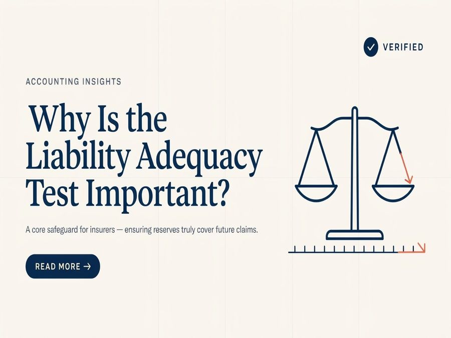 Liability Adequacy Test showing an insurance liability balance scale