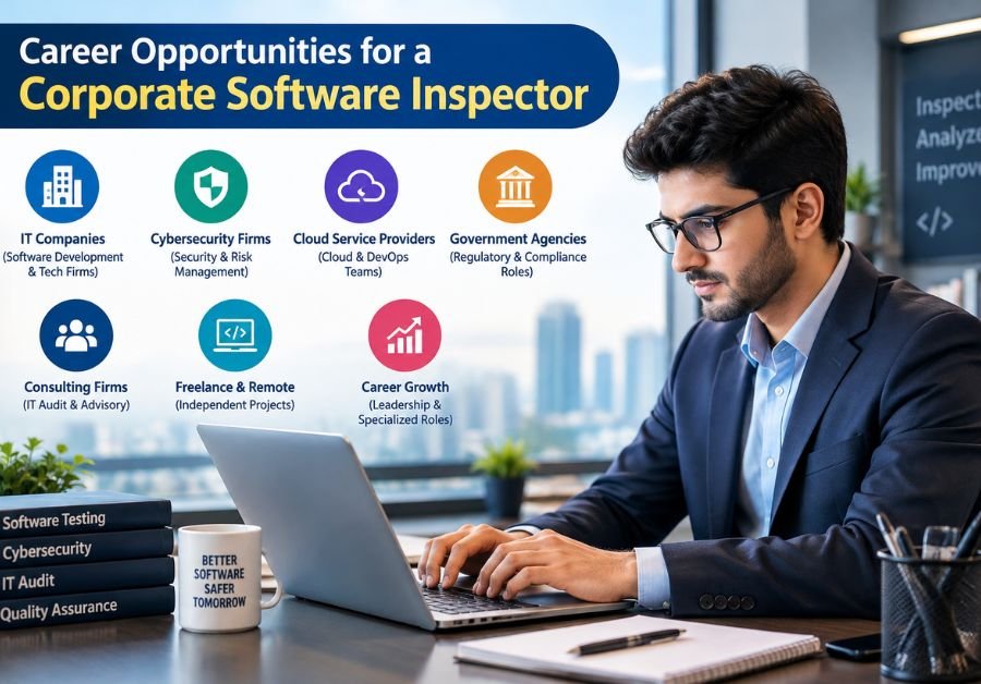 Corporate software inspector career opportunities in IT, cybersecurity, and quality assurance.